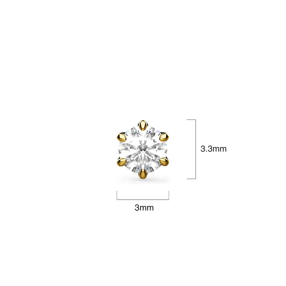 0.2ct Starlit Solitaire Diamond Stud Earrings Encased in 18k Gold