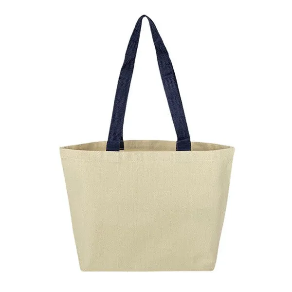 10 Oz. Navy Canvas Grocery Tote Bag - 19 x 14 x 5 (Q301211)