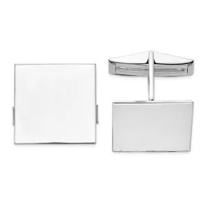 14k Real Gold WG Men's Square Cuff Links