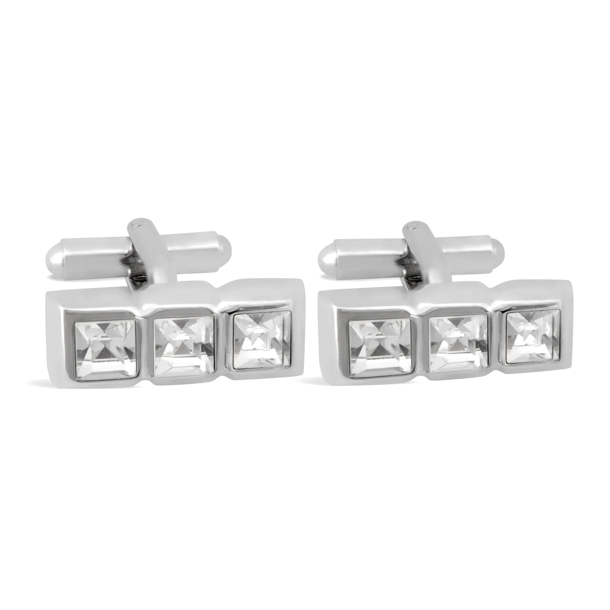 3 Clear Crystal Cufflink (Online Exclusive)