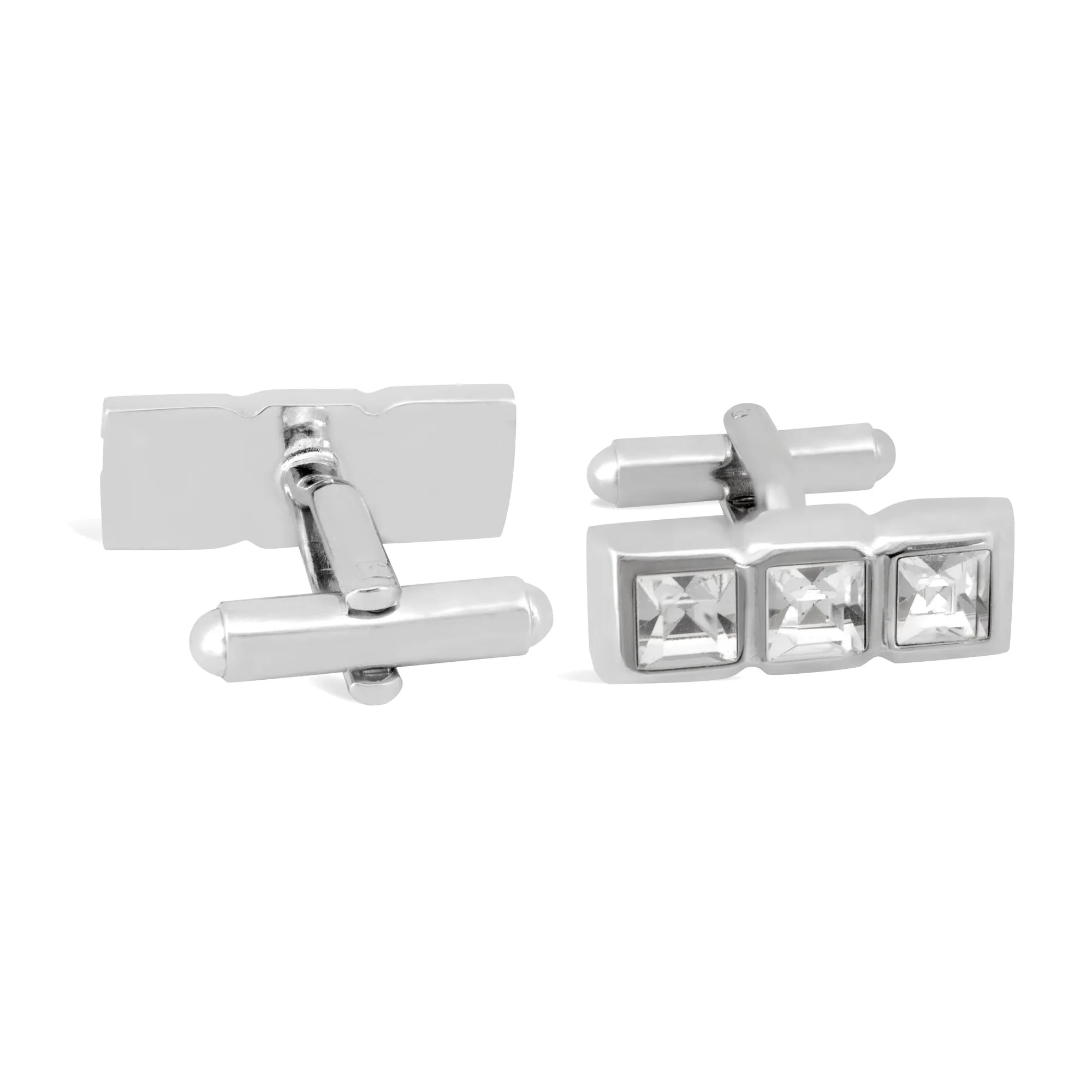 3 Clear Crystal Cufflink (Online Exclusive)