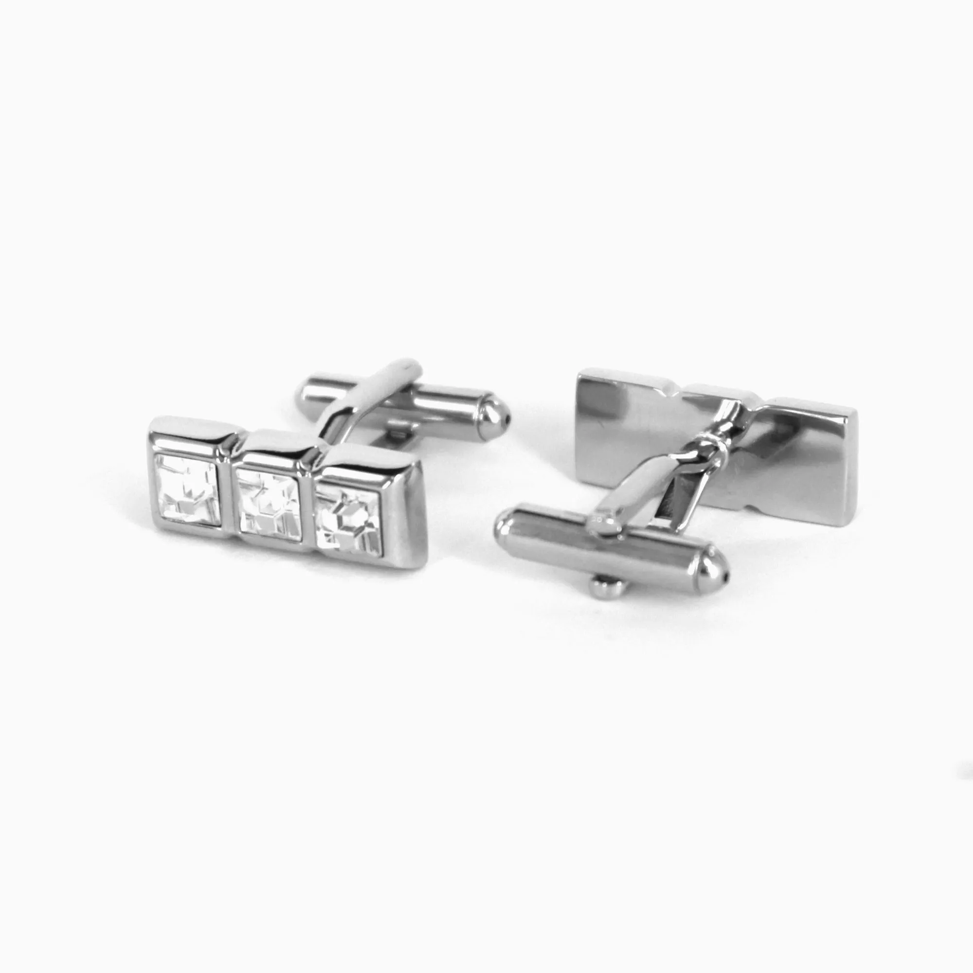 3 Clear Crystal Cufflink (Online Exclusive)