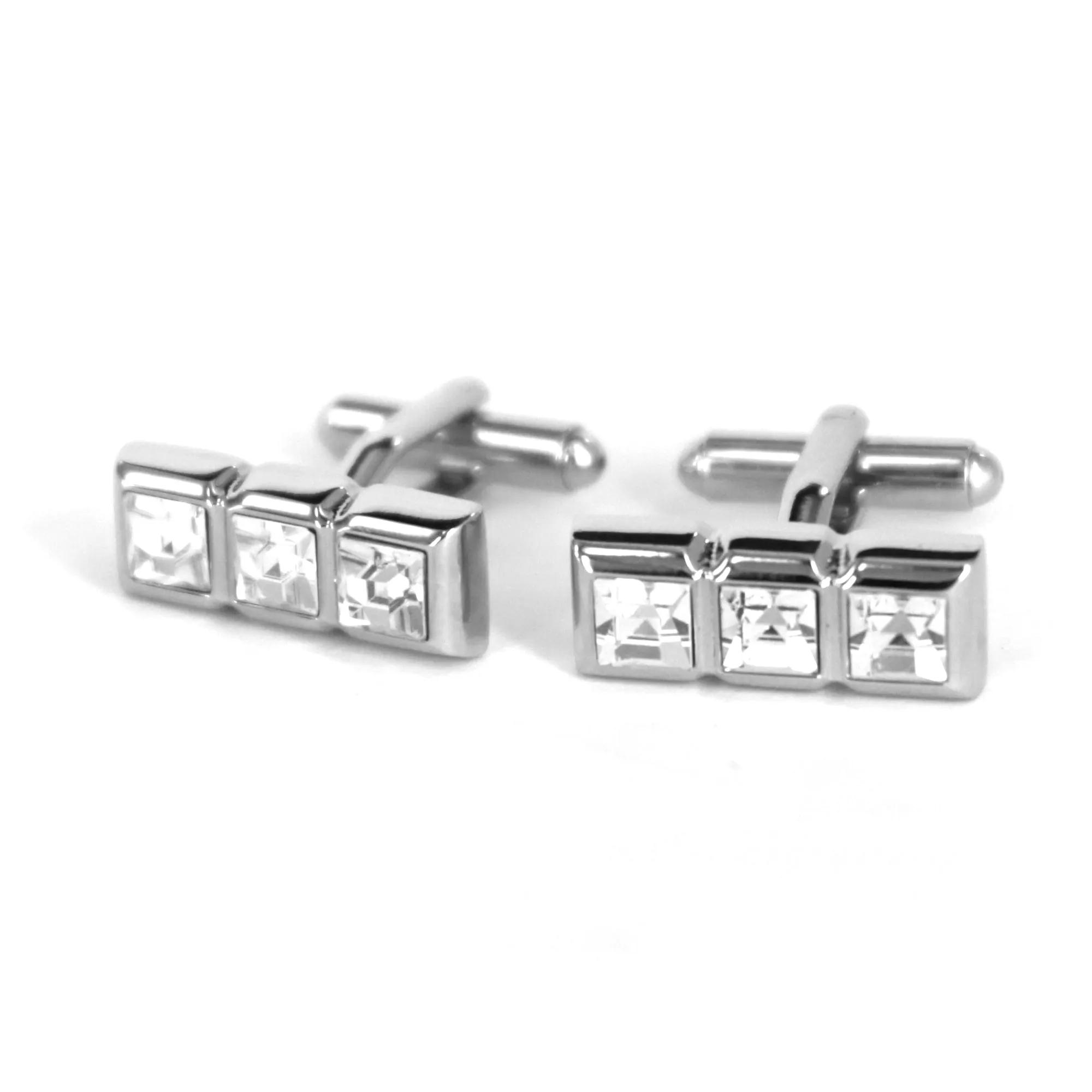 3 Clear Crystal Cufflink (Online Exclusive)