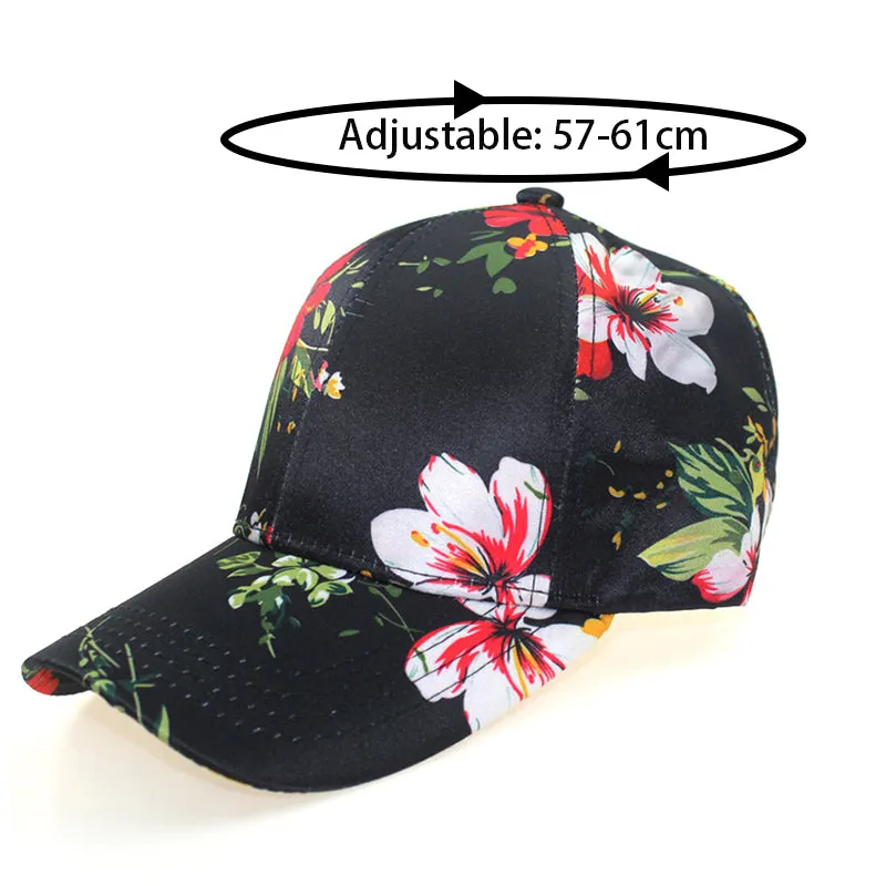 3D Flower Printed Baseball Caps Women Tie-Dyed Adjustable Casual Hat