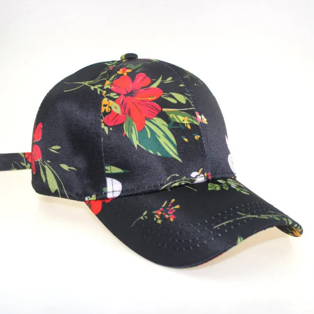 3D Flower Printed Baseball Caps Women Tie-Dyed Adjustable Casual Hat