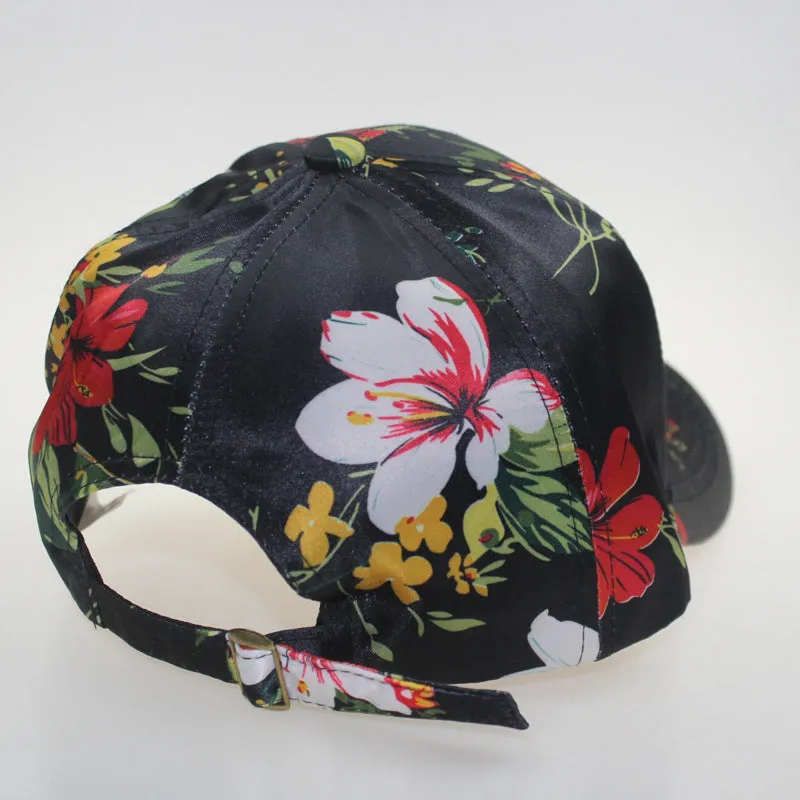 3D Flower Printed Baseball Caps Women Tie-Dyed Adjustable Casual Hat