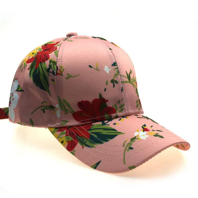 3D Flower Printed Baseball Caps Women Tie-Dyed Adjustable Casual Hat