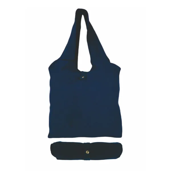 7 Oz. Navy Canvas Foldable Sling Tote Bag (Q791211)