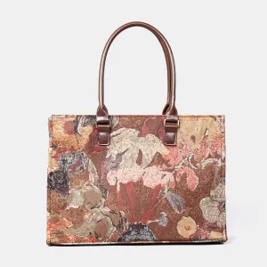 Abstract Brown Laptop Work Tote