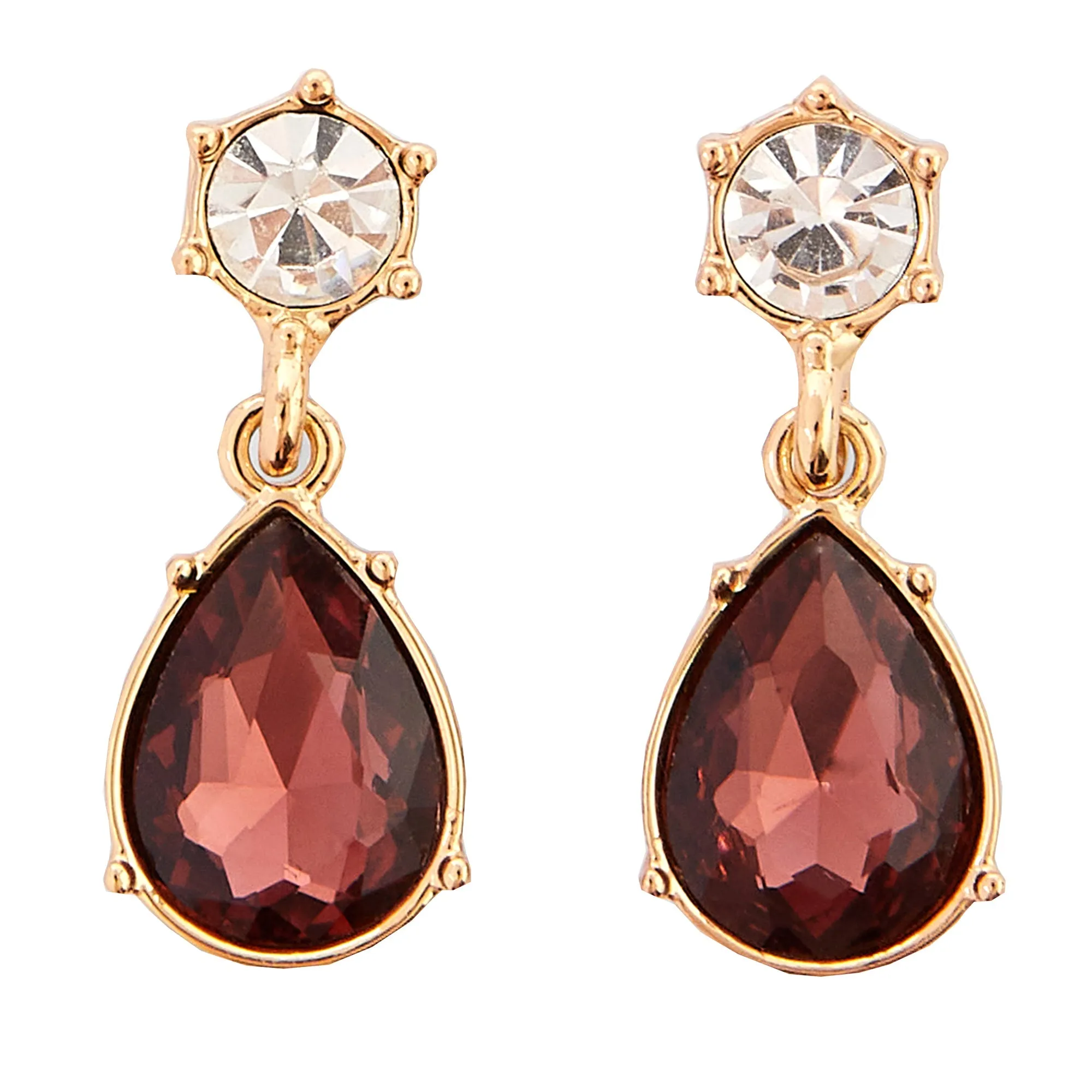 Accessorize London Women's Xmas Gift Box Gem Red Drop Earring