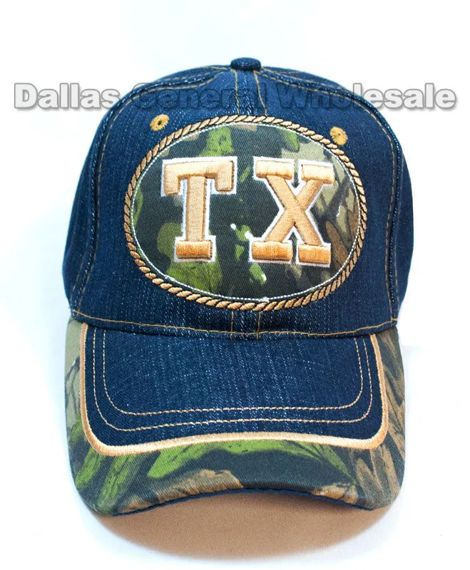 Adults Casual Texas Denim Caps Wholesale