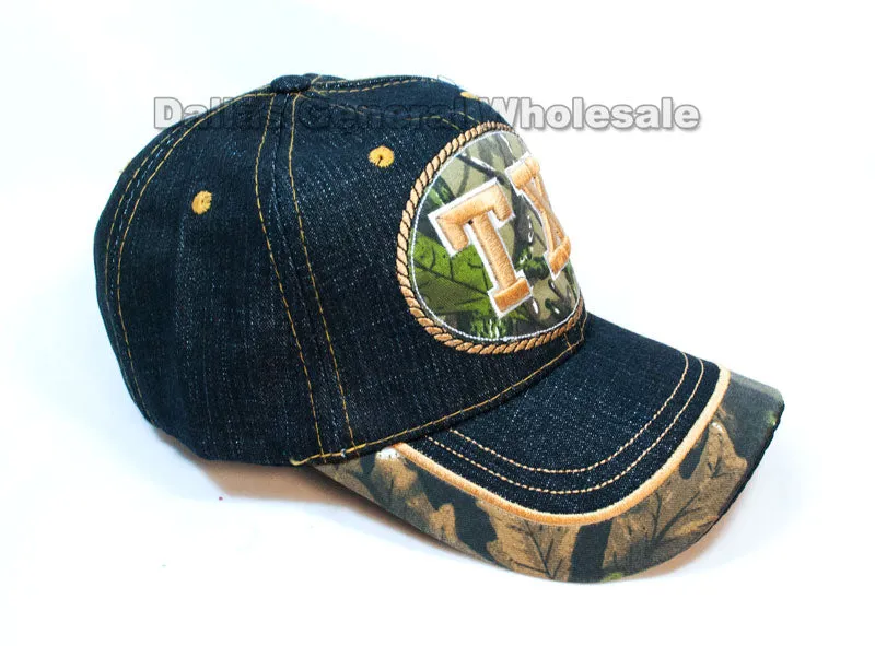 Adults Casual Texas Denim Caps Wholesale