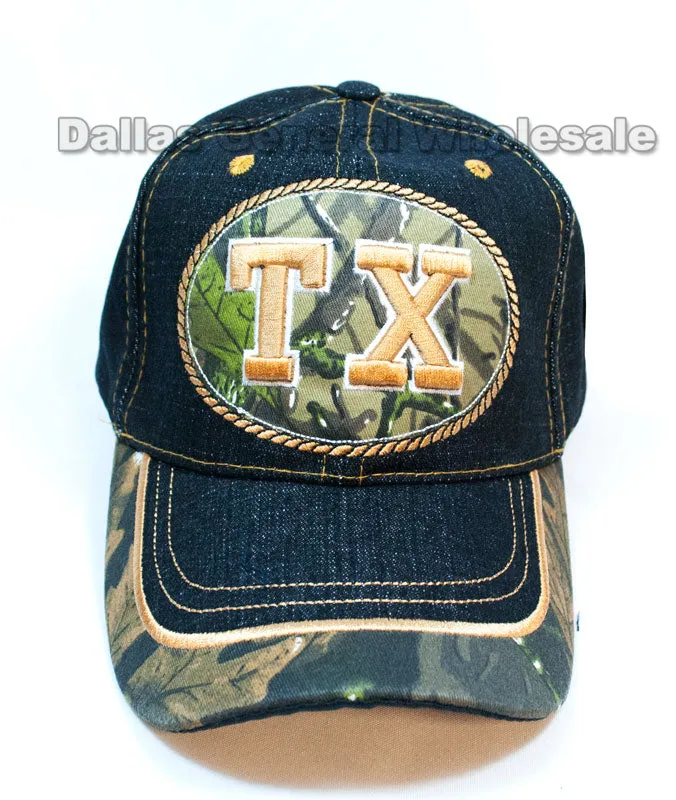 Adults Casual Texas Denim Caps Wholesale