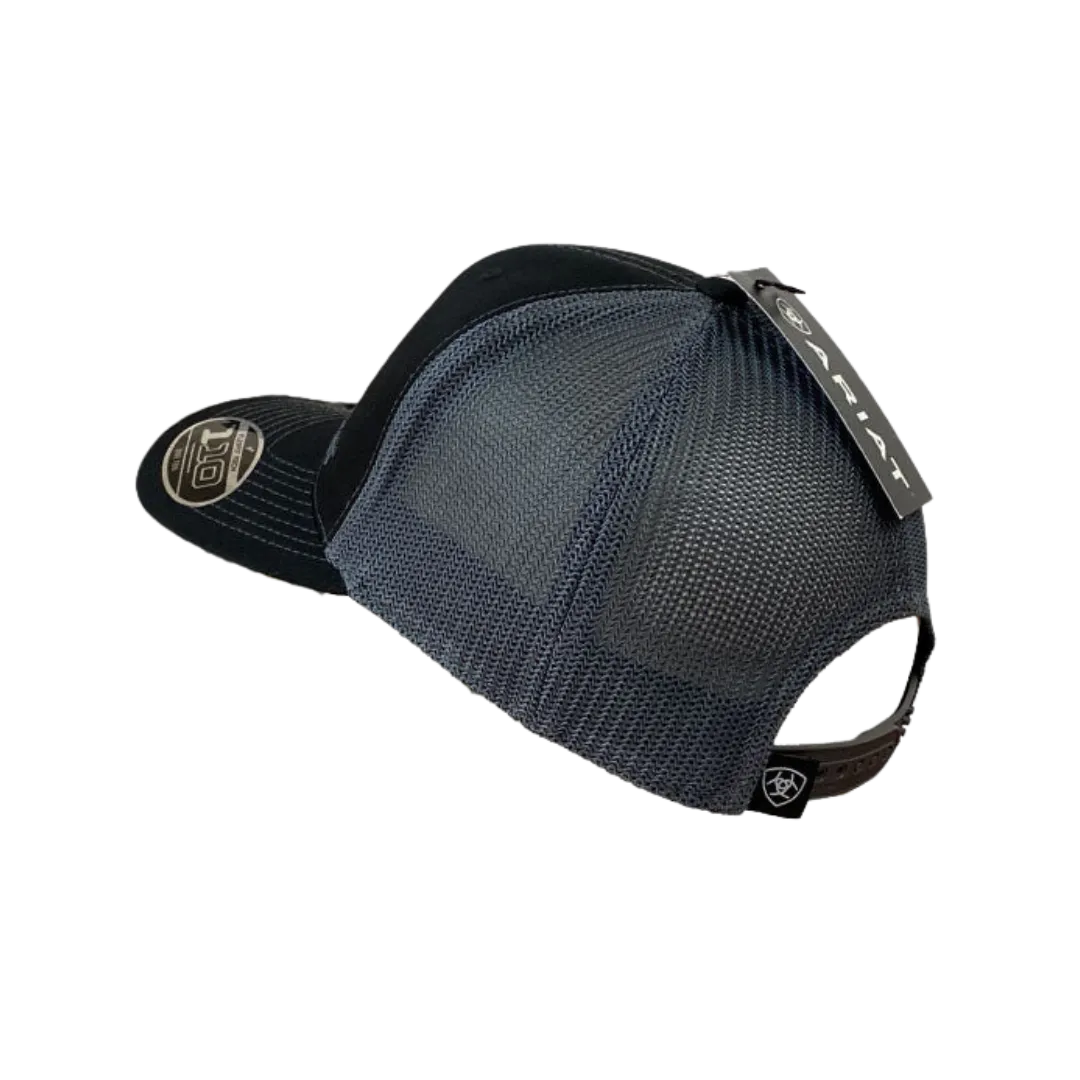 Ariat M&F Flex Fit Black and Grey Mesh Logo Cap