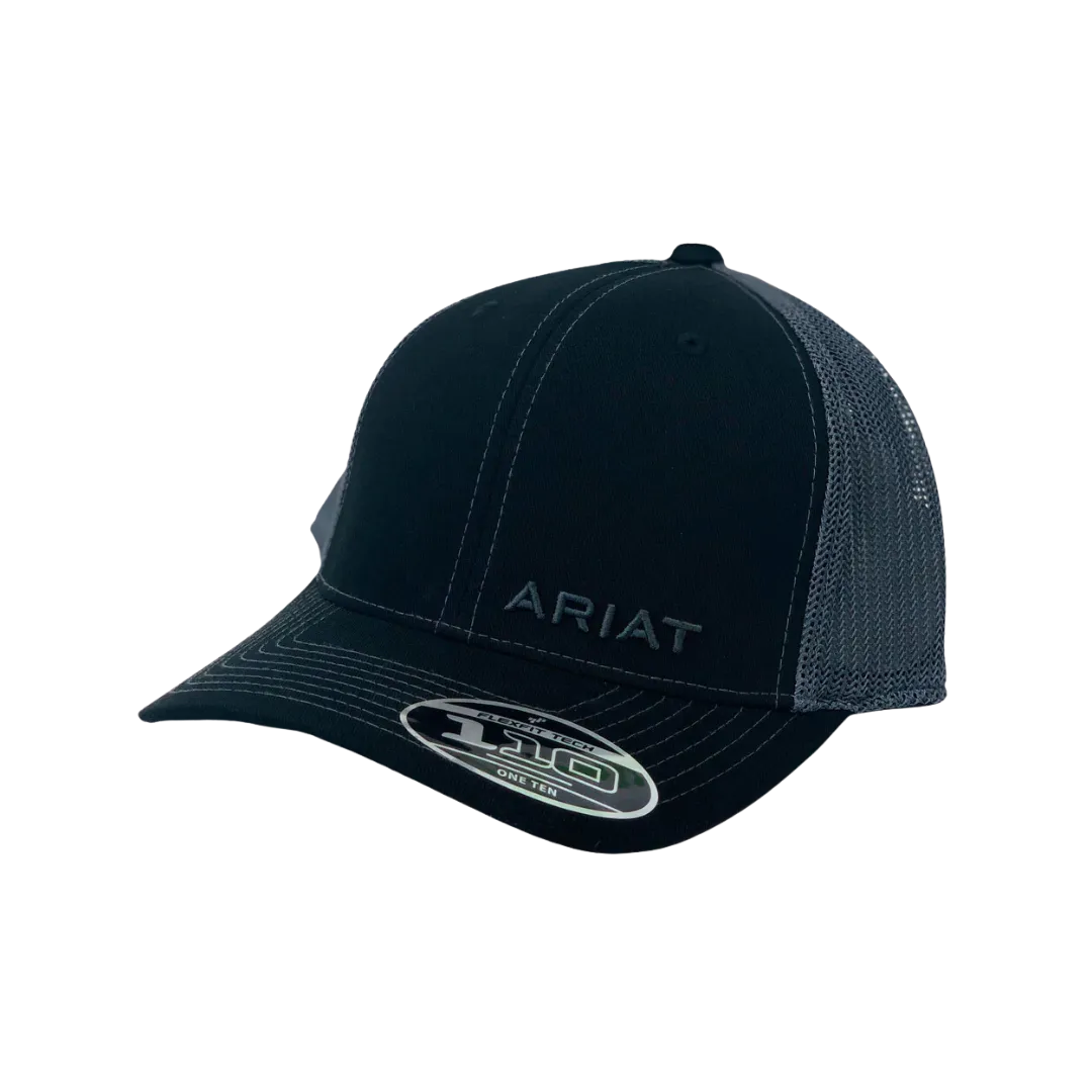 Ariat M&F Flex Fit Black and Grey Mesh Logo Cap