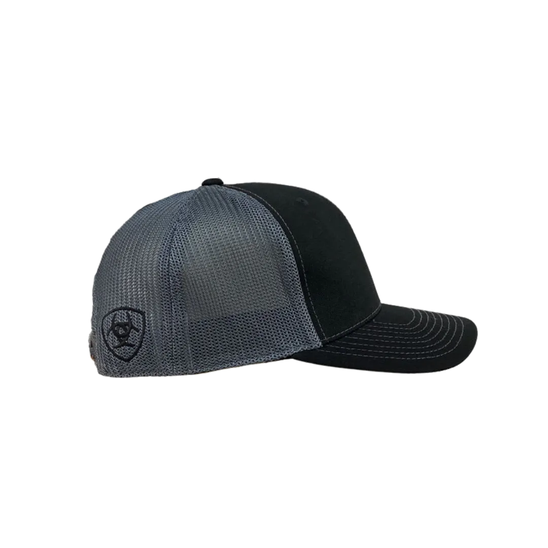 Ariat M&F Flex Fit Black and Grey Mesh Logo Cap