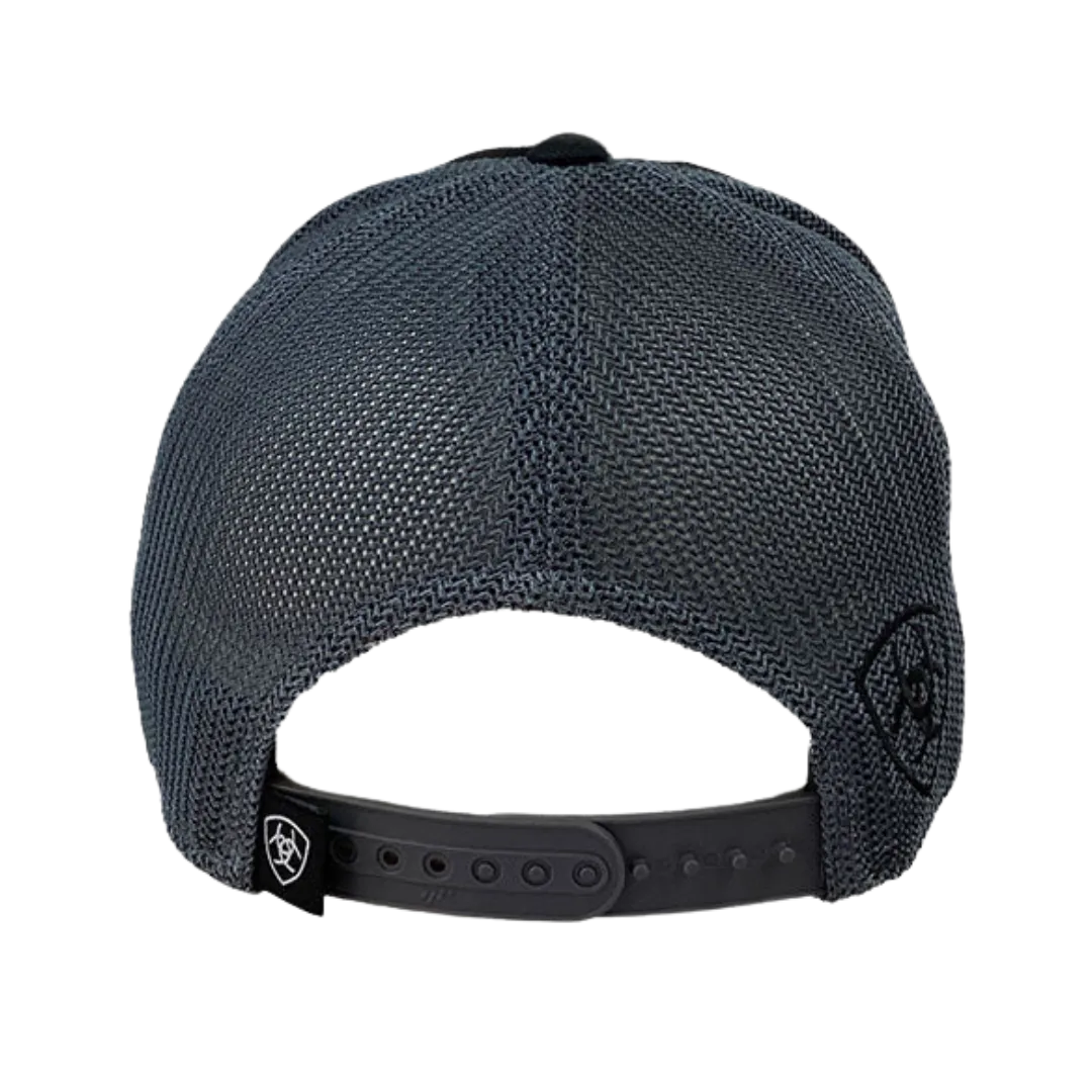 Ariat M&F Flex Fit Black and Grey Mesh Logo Cap