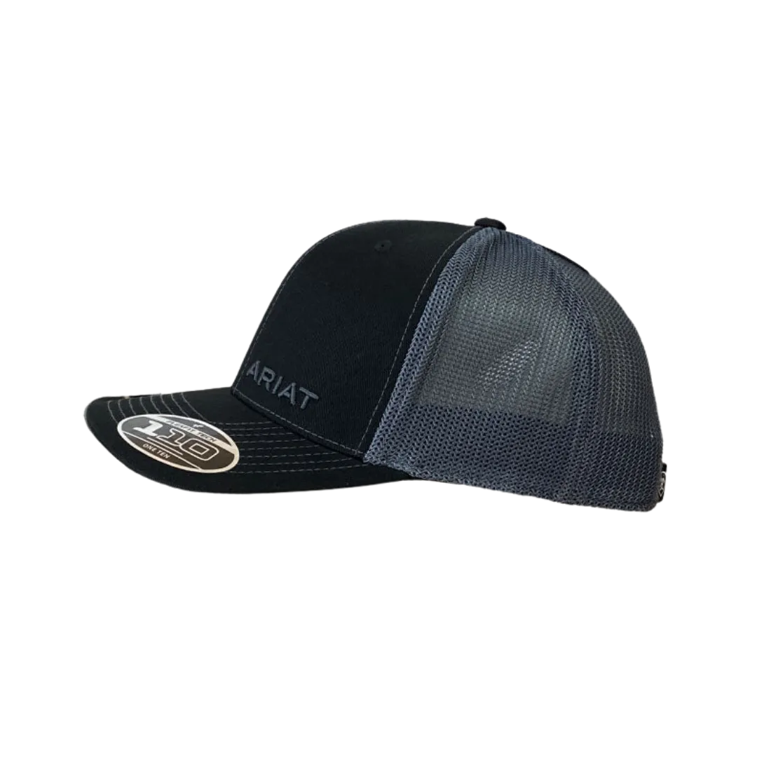 Ariat M&F Flex Fit Black and Grey Mesh Logo Cap