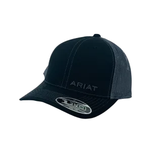 Ariat M&F Flex Fit Black and Grey Mesh Logo Cap