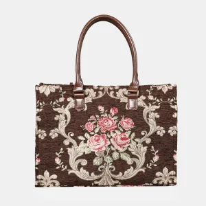 Baroque Garden Brown Laptop Work Tote