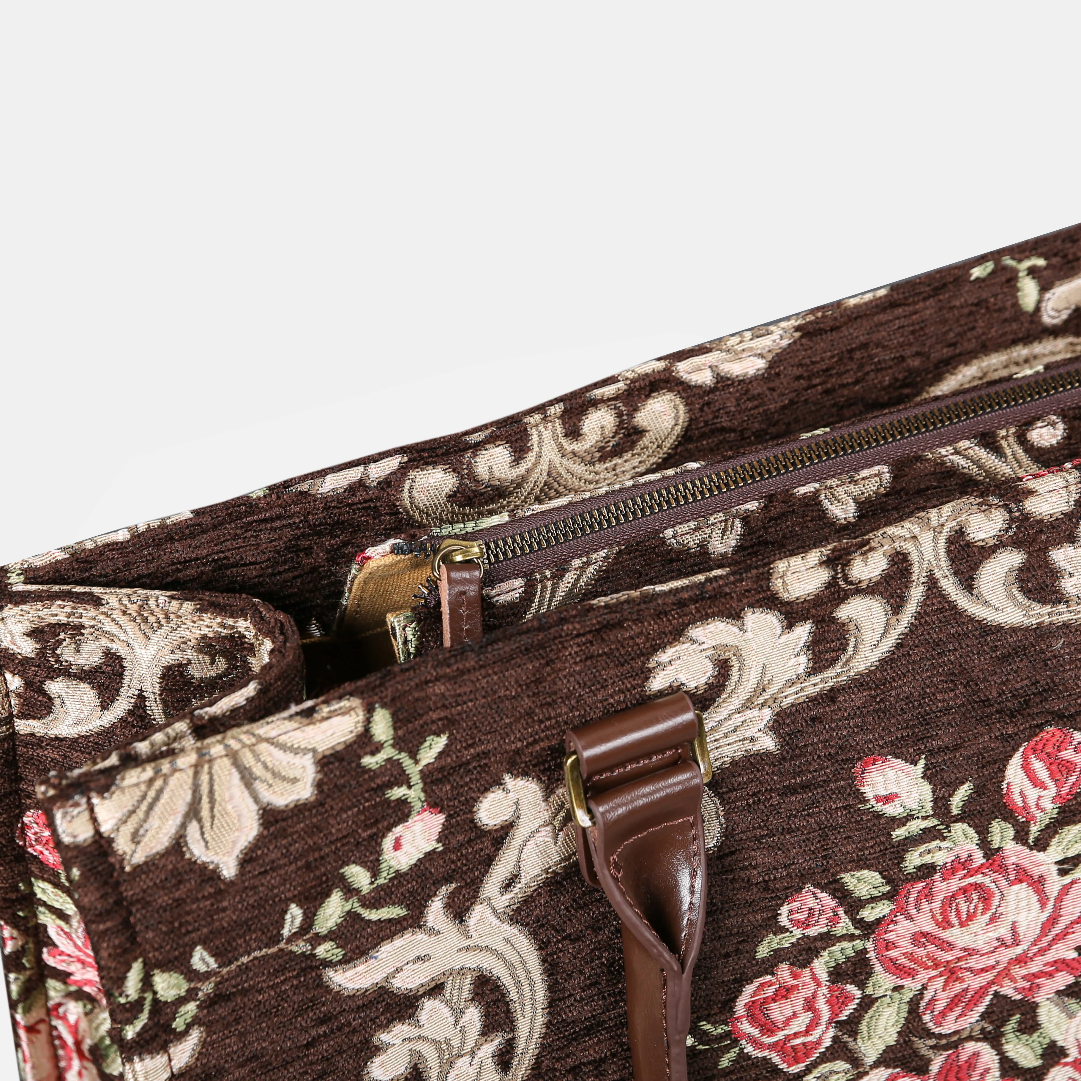 Baroque Garden Brown Laptop Work Tote