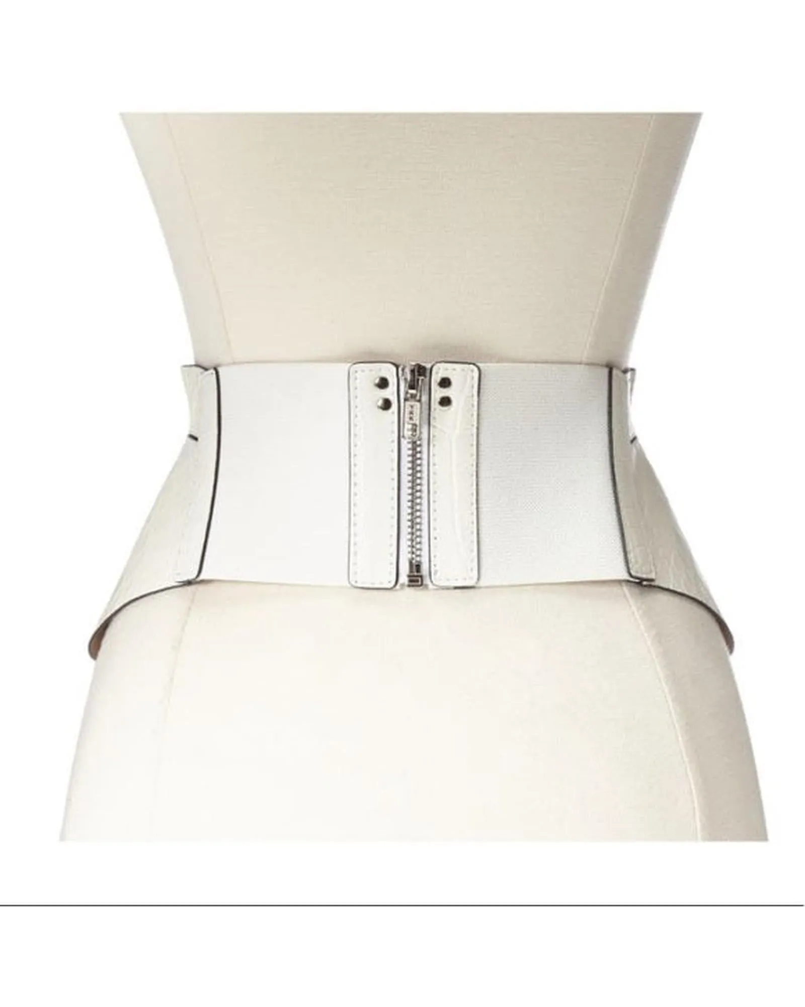 BCBGMAXAZRIA Women's Wide Waist Belt  White