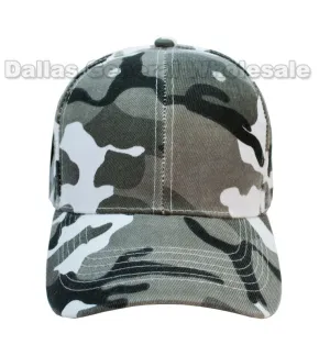 Black & White Camouflage Baseball Caps Wholesale