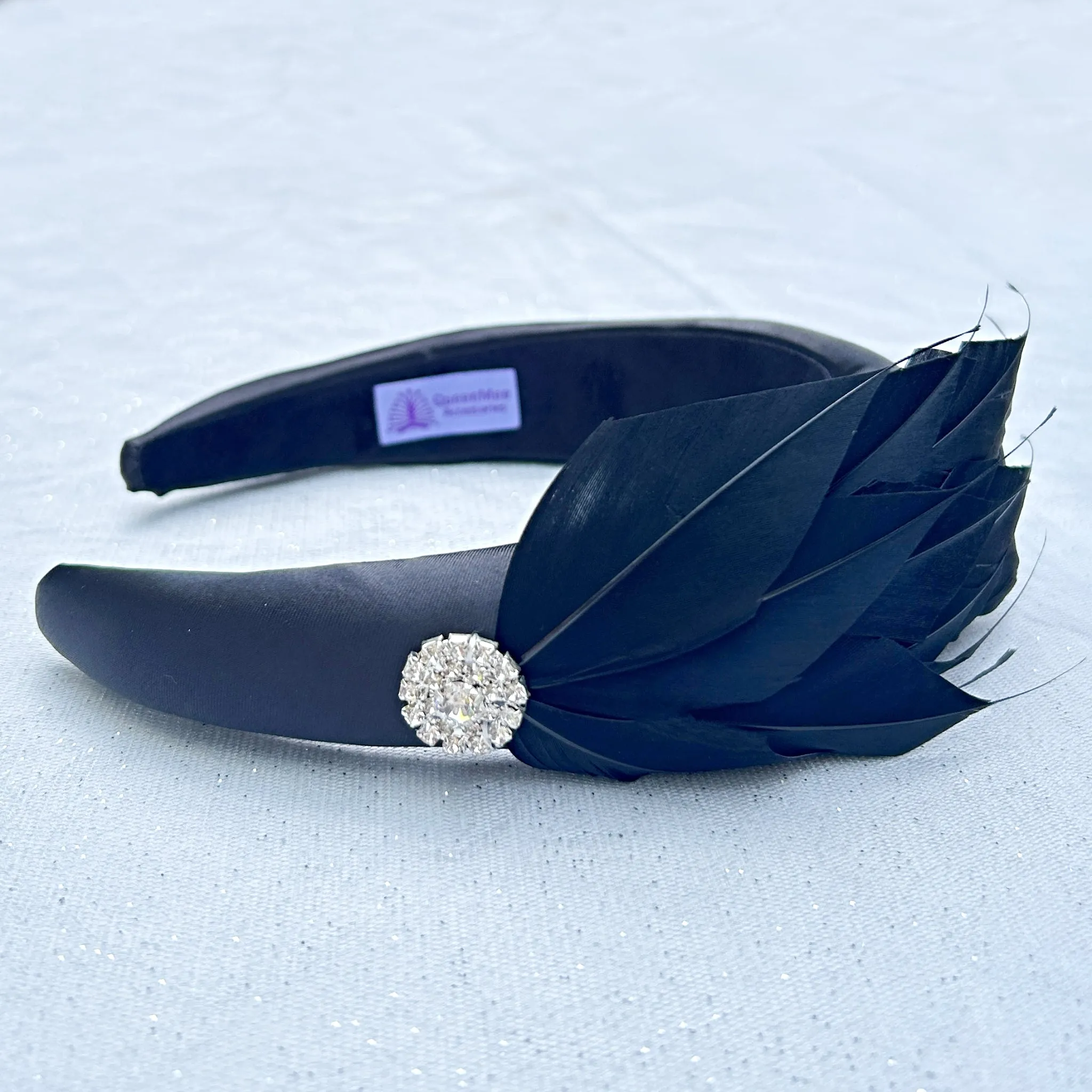 Black Headpiece Races Headband Feather Fascinator Headband