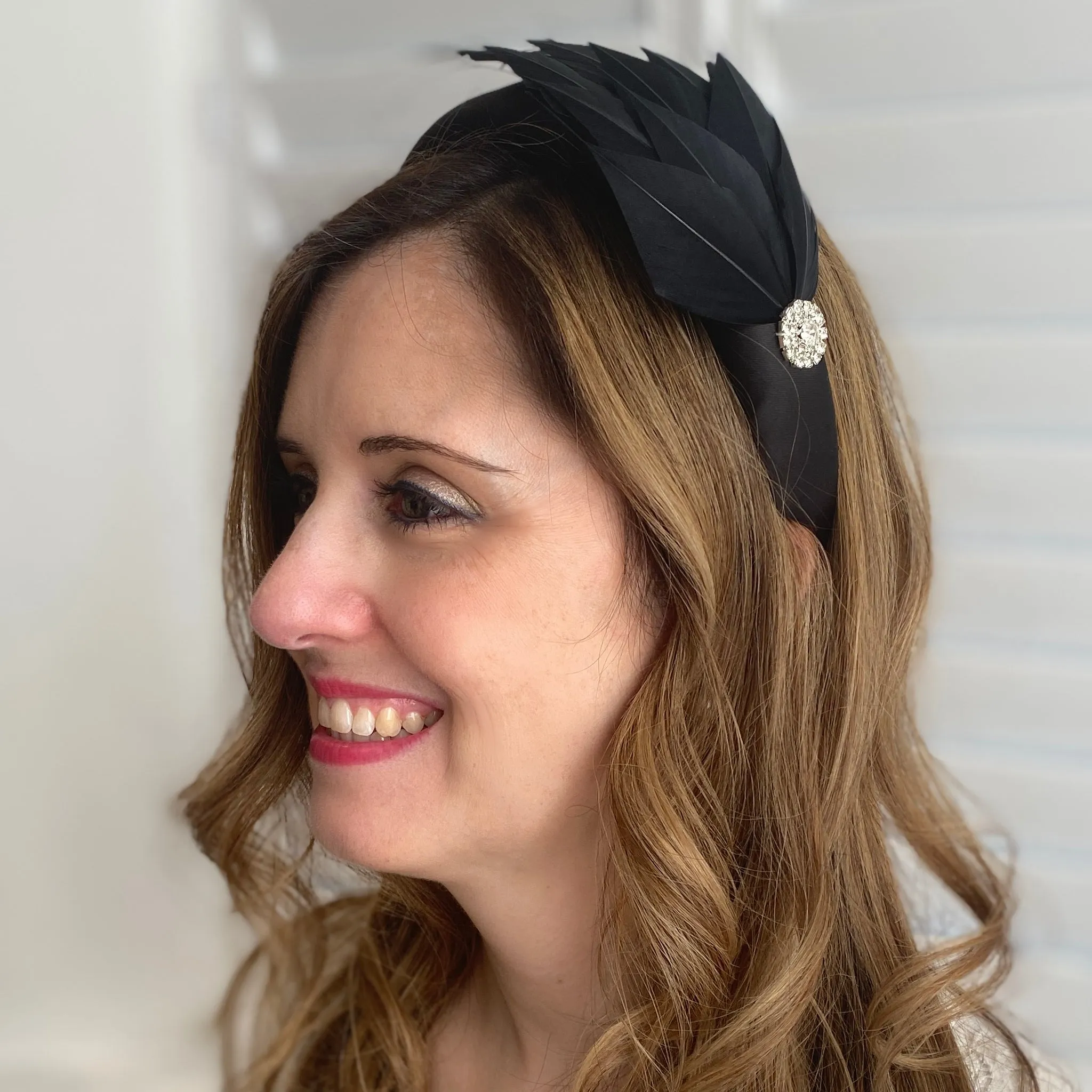 Black Headpiece Races Headband Feather Fascinator Headband