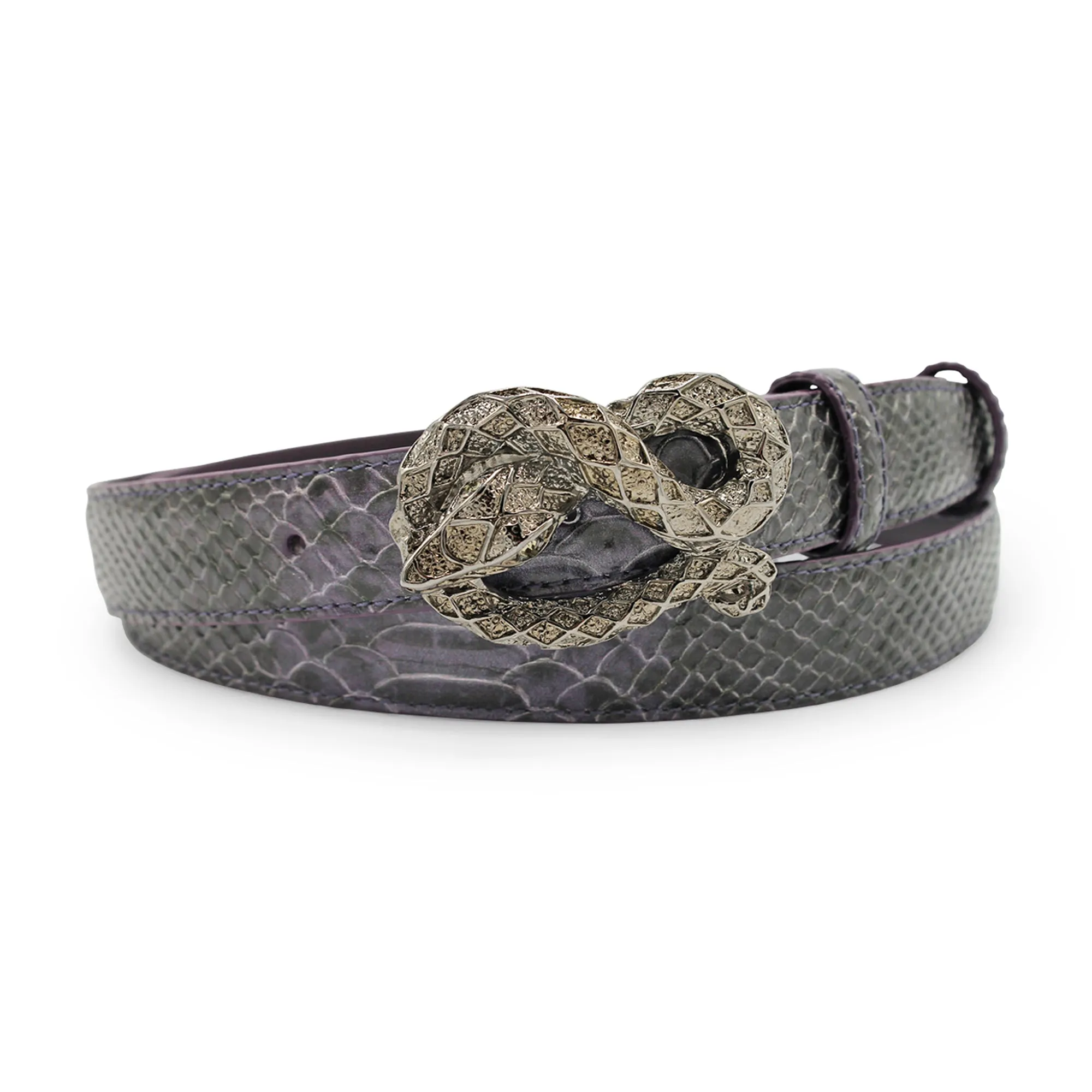 Blackberry Narrow Anaconda Effect Snake Belt