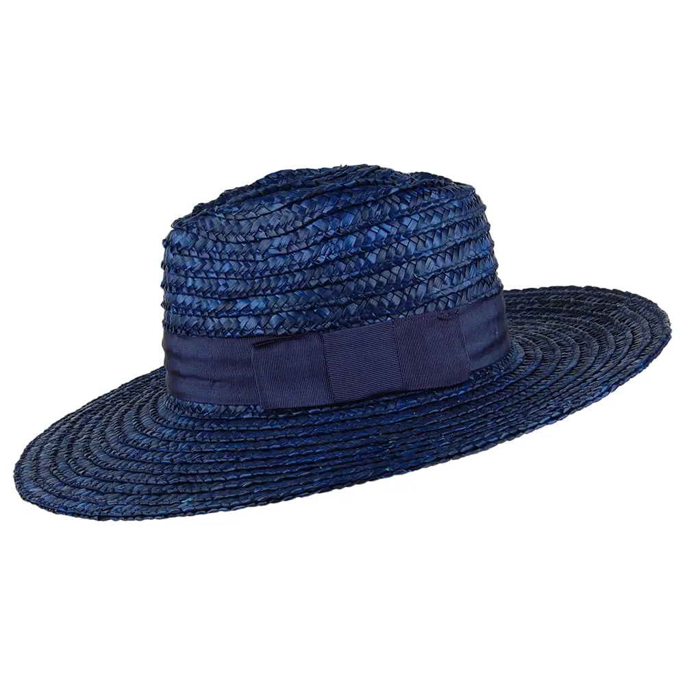 Brixton Hats Joanna Straw Sun Hat - Navy Blue