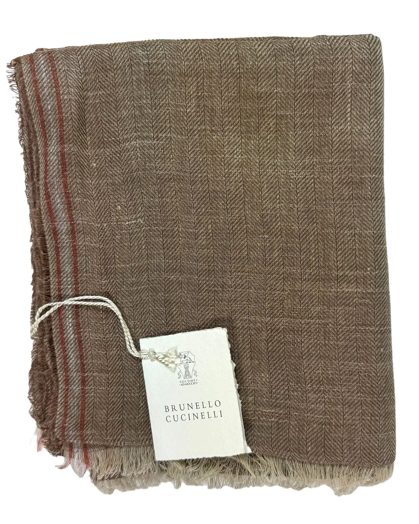 Brunello Cucinelli Scarf Taupe Design - Linen Silk Men Shawl BLACK FRIDAY SALE