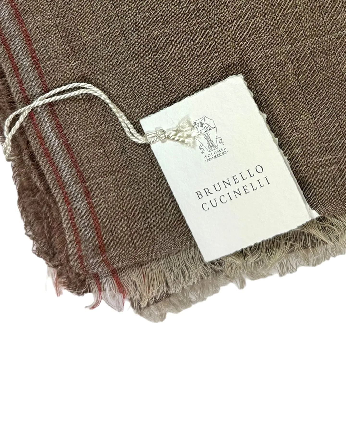 Brunello Cucinelli Scarf Taupe Design - Linen Silk Men Shawl BLACK FRIDAY SALE