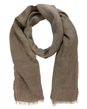 Brunello Cucinelli Scarf Taupe Design - Linen Silk Men Shawl BLACK FRIDAY SALE