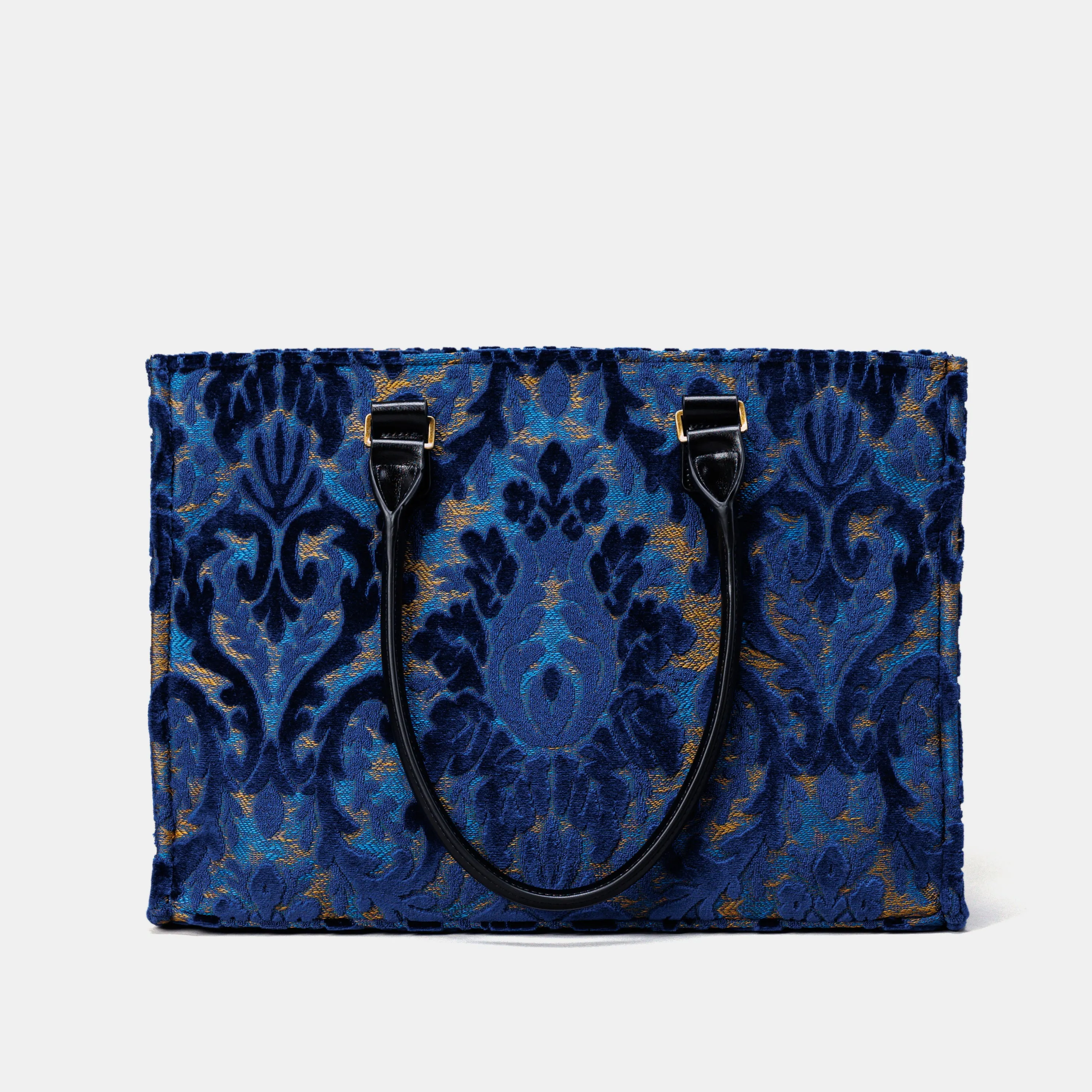 Burnout Velvet Navy Laptop Work Tote