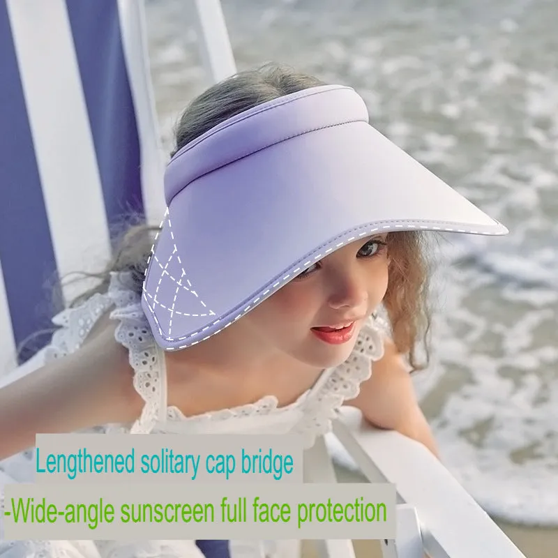 children's sun protection hat summer girls sun protection UV protection girl empty top hat children's sun hat