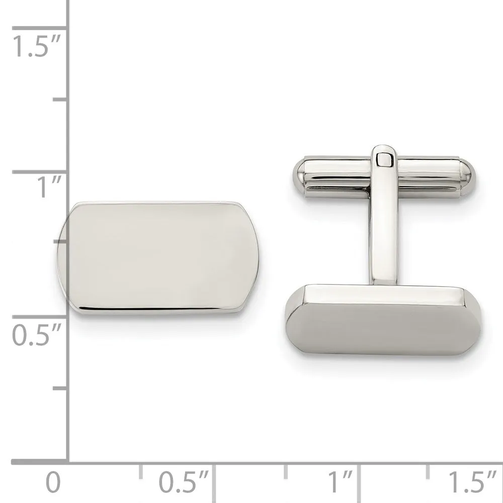 Chisel Stainless Steel Polished Cufflinks