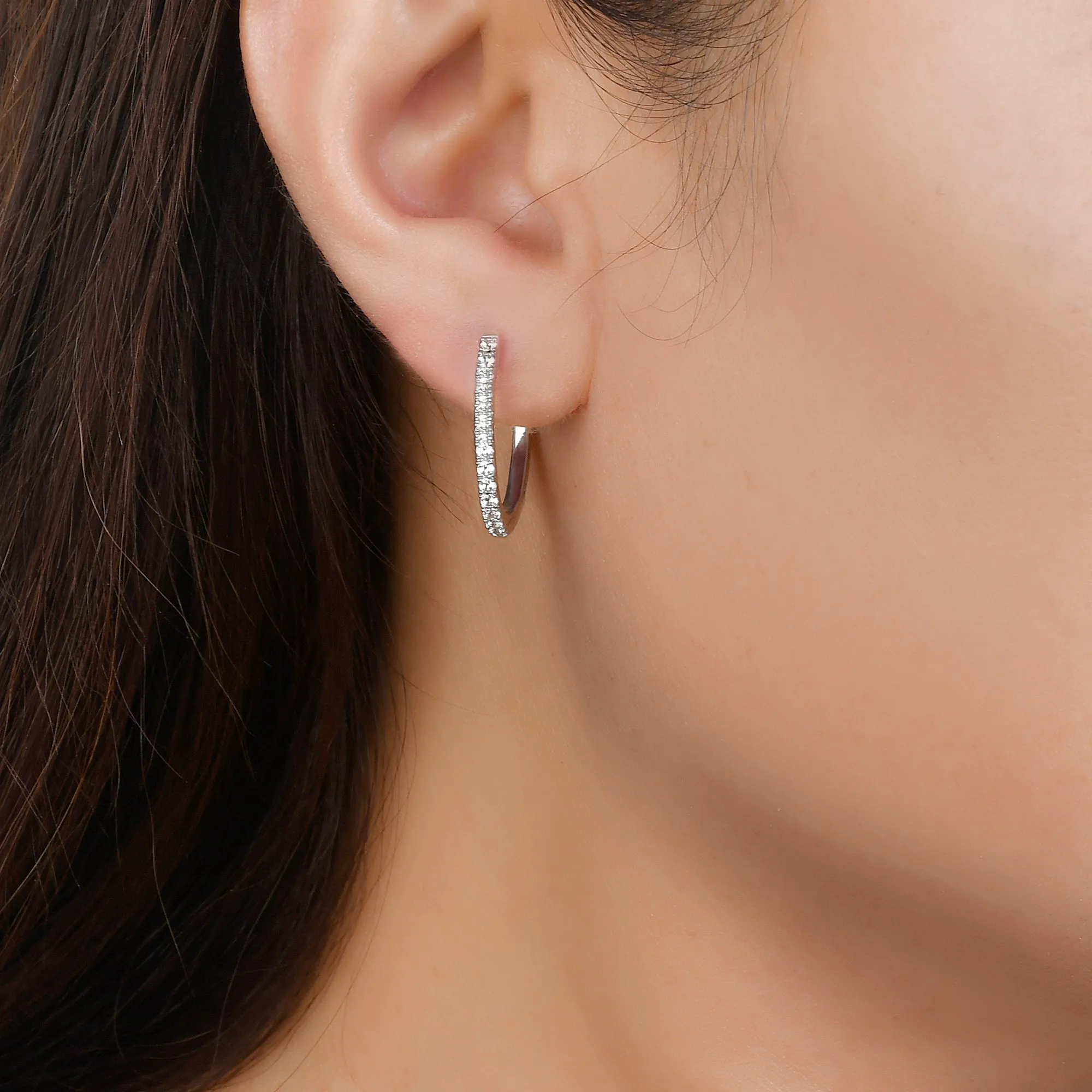 Classic Diamond Hoop Earrings