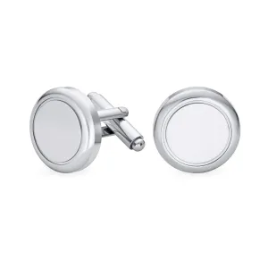 Classic Monogram Silver Tone Stainless Steel Shirt Cufflink for Men Gift