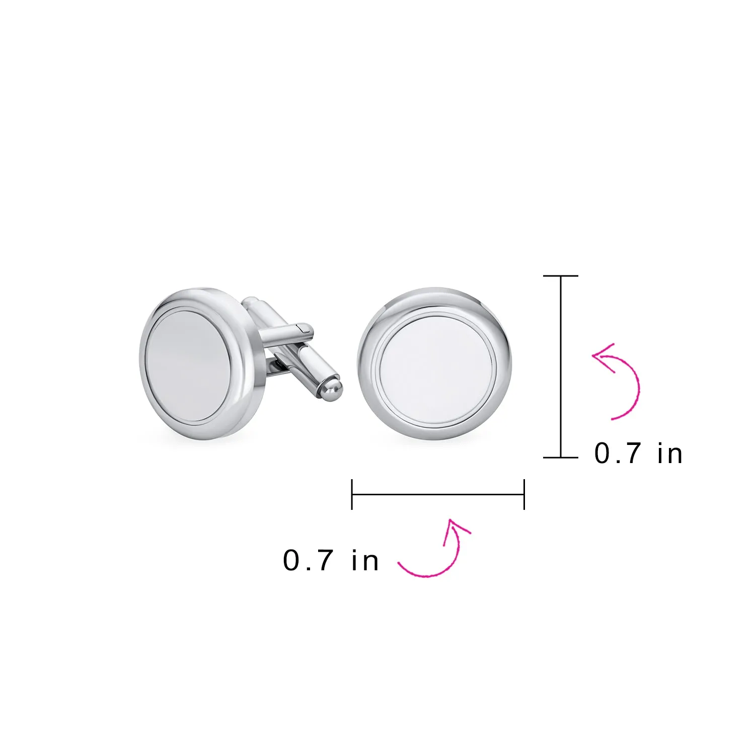 Classic Monogram Silver Tone Stainless Steel Shirt Cufflink for Men Gift