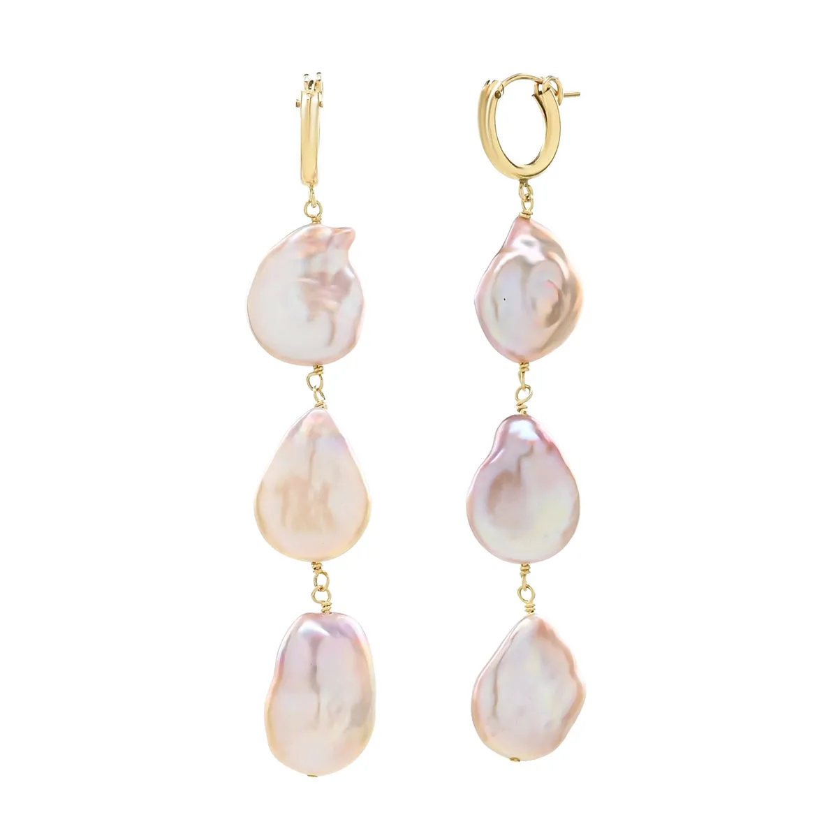 Classic Pink Pearl Trio Earrings