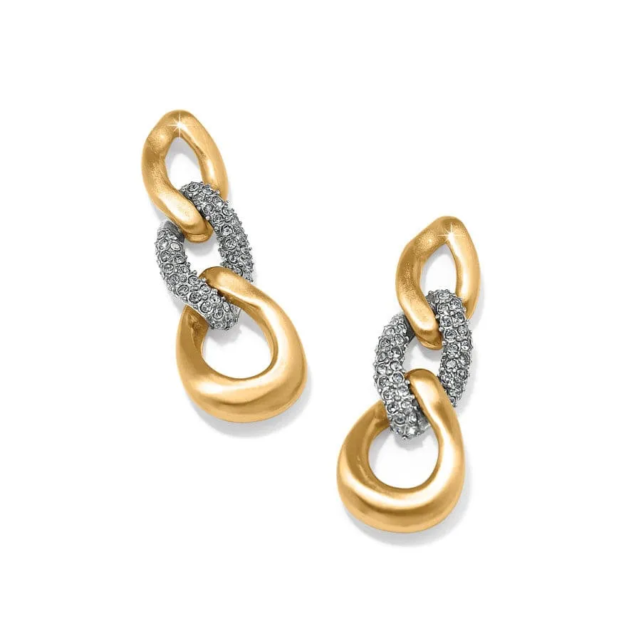 Cleo Pave Link Post Drop Earrings