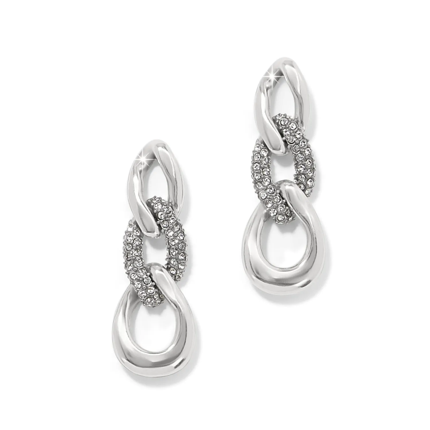 Cleo Pave Link Post Drop Earrings