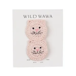 Crochet Kitty Clip Set - Pink