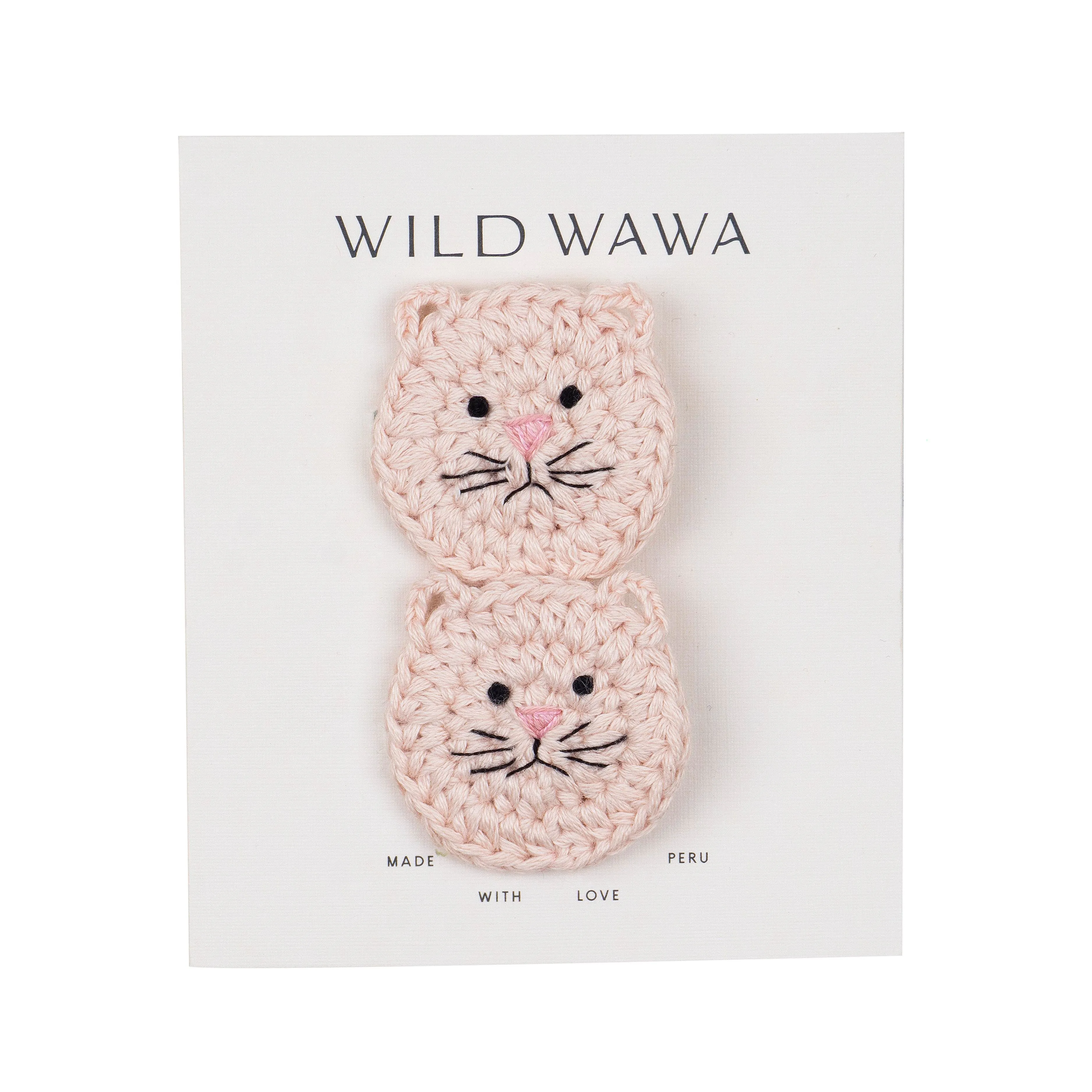 Crochet Kitty Clip Set - Pink