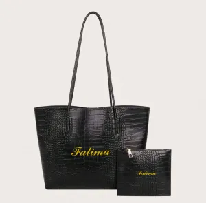 Crocodile Shoulder Tote  Bag