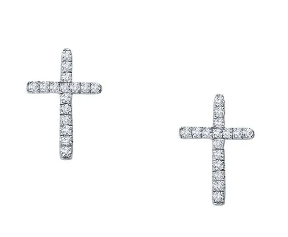 Cross Studs Simulated Diamond Earrings E2003CLP