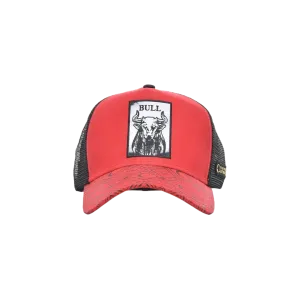 Cuadra Men's Bull Patch Red Cap