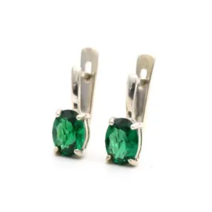 Dainty Emerald Earrings - Classic Green Studs - Vintage Emerald Earrings