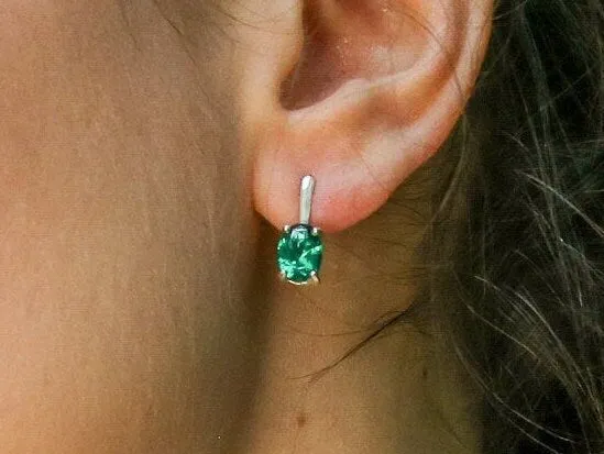 Dainty Emerald Earrings - Classic Green Studs - Vintage Emerald Earrings